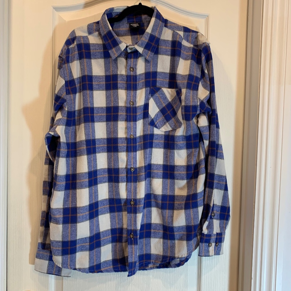 Street Legal – Men’s Plaid Button-Up Shirt‎ - Large